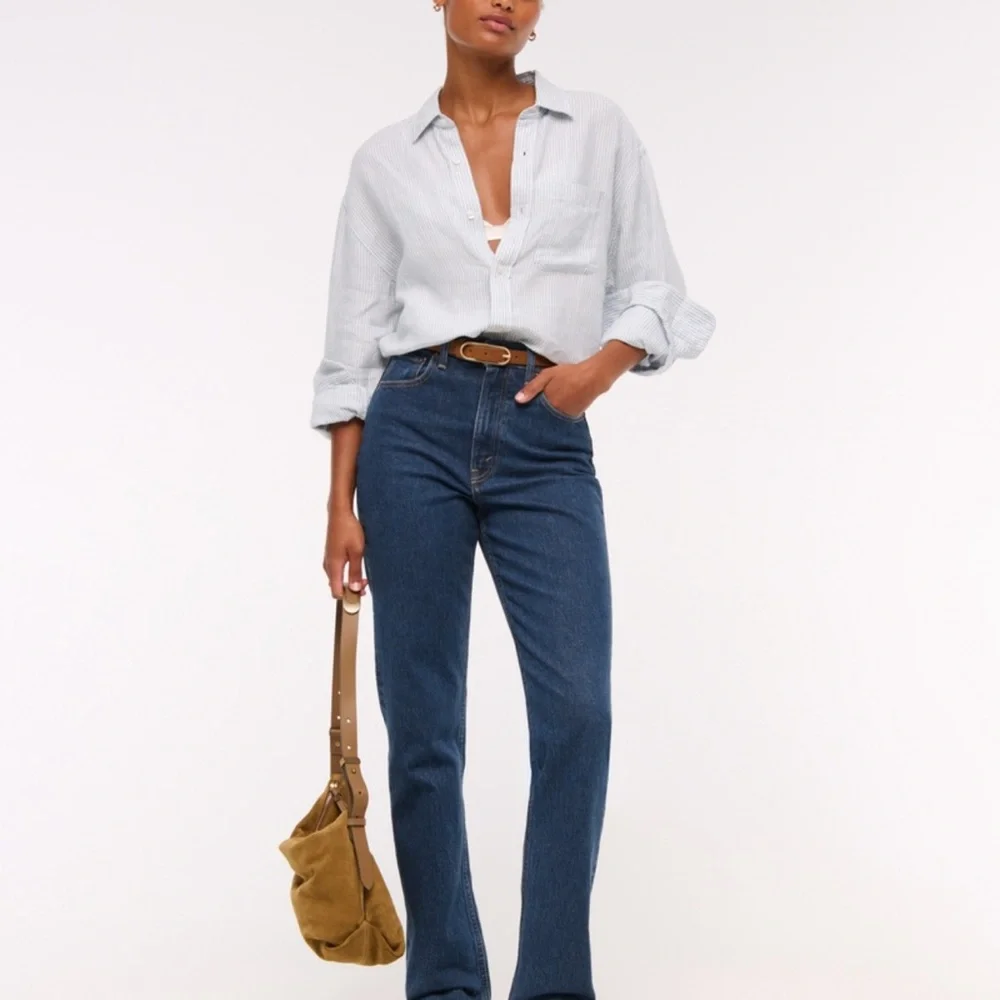 Abercrombie & Fitch The 90s Straight Ultra High Rise Jeans Curve Love - Picture 1 of 11